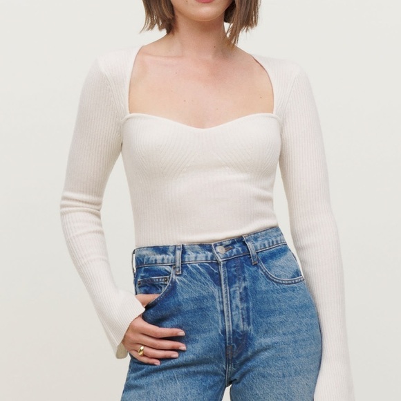 NWOT Reformation Glenna Cashmere Sweater Large - Picture 1 of 7